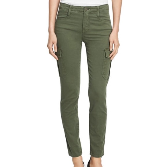 green skinny cargo pants